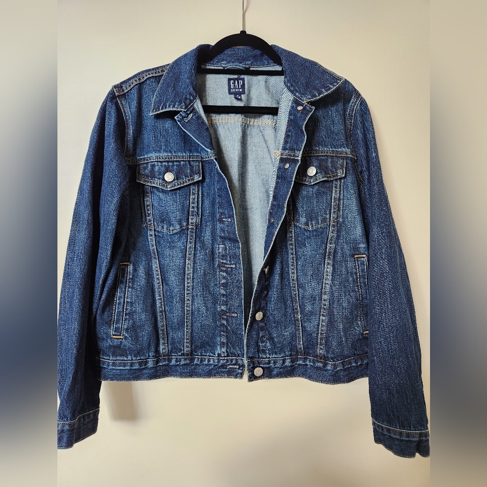 GAP Icon Denim Jacket Medium Wash Woman's XL - Picture 1 of 5